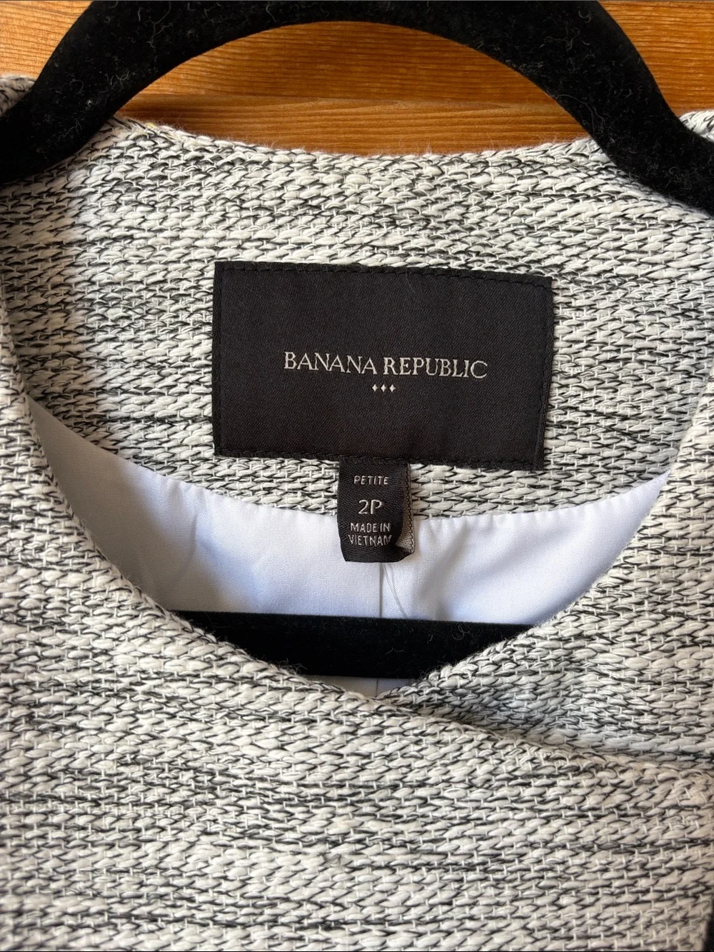 Banana Republic Gray Tweed Asymmetric Zip Blazer - Picture 3 of 7